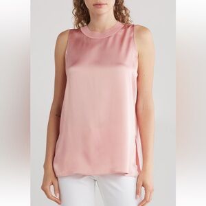 NWT Vince Pink Satin Rib Crewneck Tank